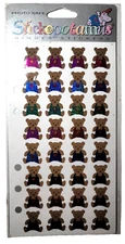 Stickopotamus Prismatic Sticker Teddy Bears Sticker Sheet NIP Heart Binder VTG 