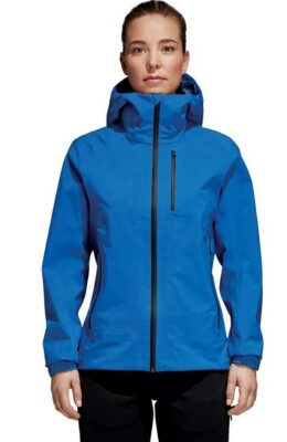 $300 NWT ADIDAS SzS W TERREX PARLEY 3L WATERPROOF JACKET BLUE