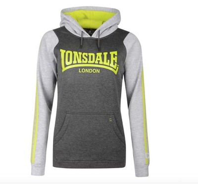 Lonsdale London Damen Hoodie Sweater Pullover Grau Gelb alle Lonsdale London Damen Hoodie Sweater Pullover Grau
