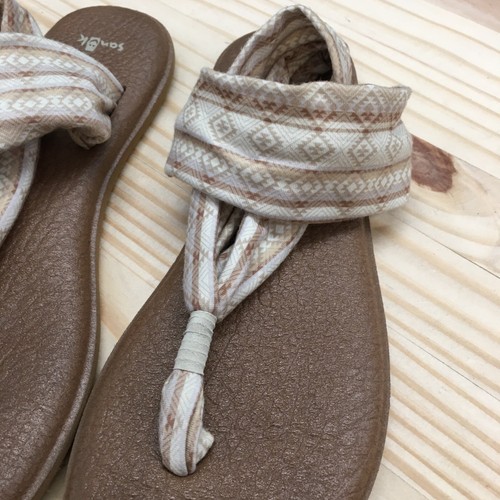 Sanuk Sandals Womens 10 Yoga Sling Casual Slingback Flip Flops SWS10535 Brown - Picture 6 of 16