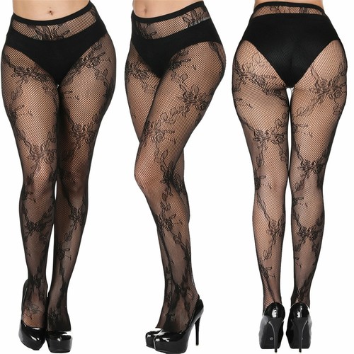 6 Pairs Women's Ladies High Waist Sexy Pantyhose Fishnet Lace Tights Stockings - Picture 7 of 30