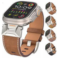 Genuine Leather Band Strap For Apple Watch Ultra 4 12 11 10 9 8 7 6 5 44/45/49m