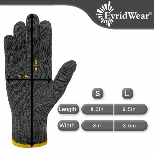 EvridWear 10 Paar Packung Baumwolle Polyester Schnur Strick ultraleichte Arbeitshandschuhe - Bild 29 von 37