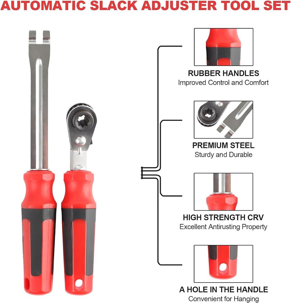 Automatic Slack Adjuster Release Tool Set - 5/16" Ratchet Wrench For Truck Brakes 5 thumbnail image