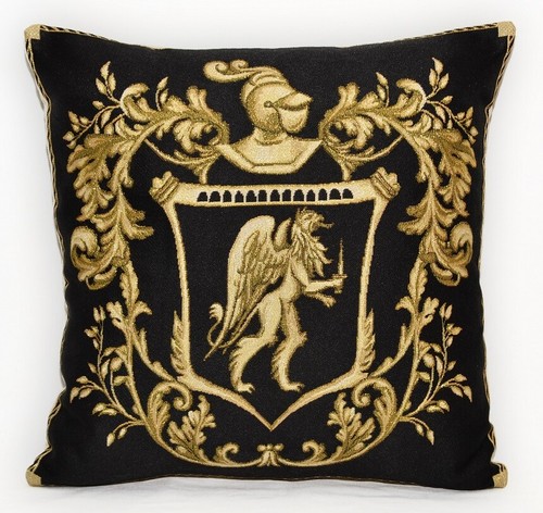 Pillow Case Cushion Decorative Cushion Tapestry Arms Baroque Gold Black - Picture 22 of 49