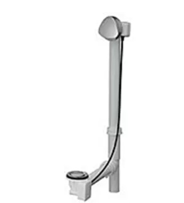 Duravit 1.5'' Polished Chrome Cable Drive Drain with Plastic Pipe