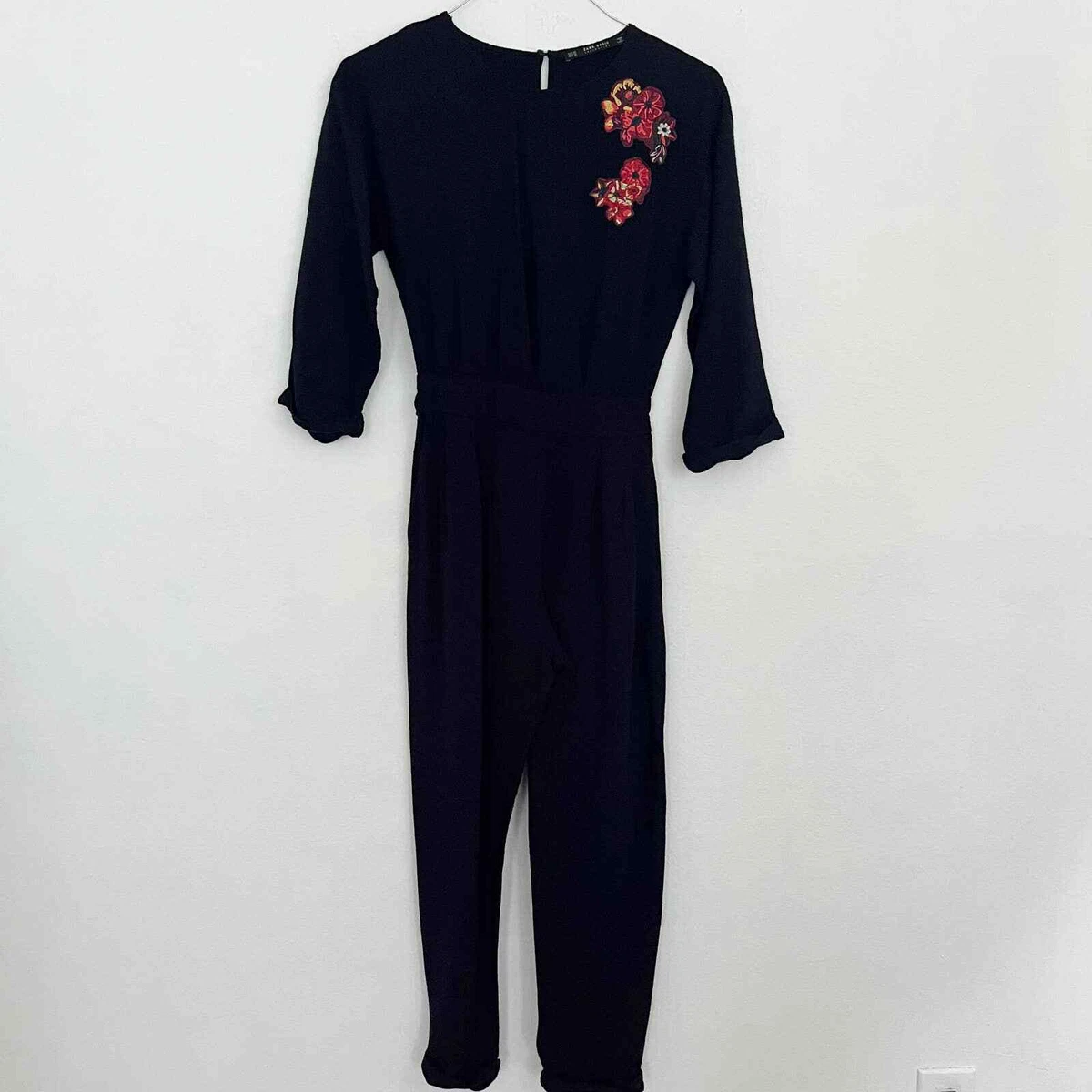 Zara embroidered jumpsuit cheap