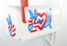 Mailbox Magnet Partial Cover 4th of July USA Peace Love Sign Magnetic Easy On!