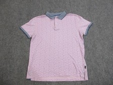 Rodd Gunn Polo Shirt Mens Medium Pink Floral Casual Rugby Sports Fit