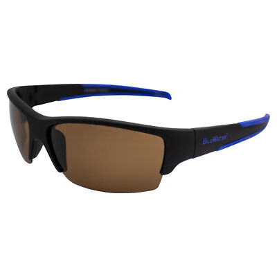 BluWater Daytona2 Polarized Sunglasses Black Semi-Rimless w/Polarized Brown Lens