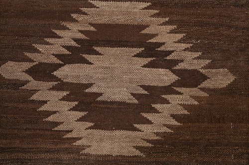 Alfombra reversible Kilim geométrica área oriental afgana tinte natural tejida a mano 5'x6' - Imagen 7 de 12