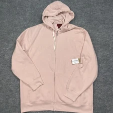 The Foundry  Hoodie Mens Size 2XL Rose Pink Full Zip Front Pockets 