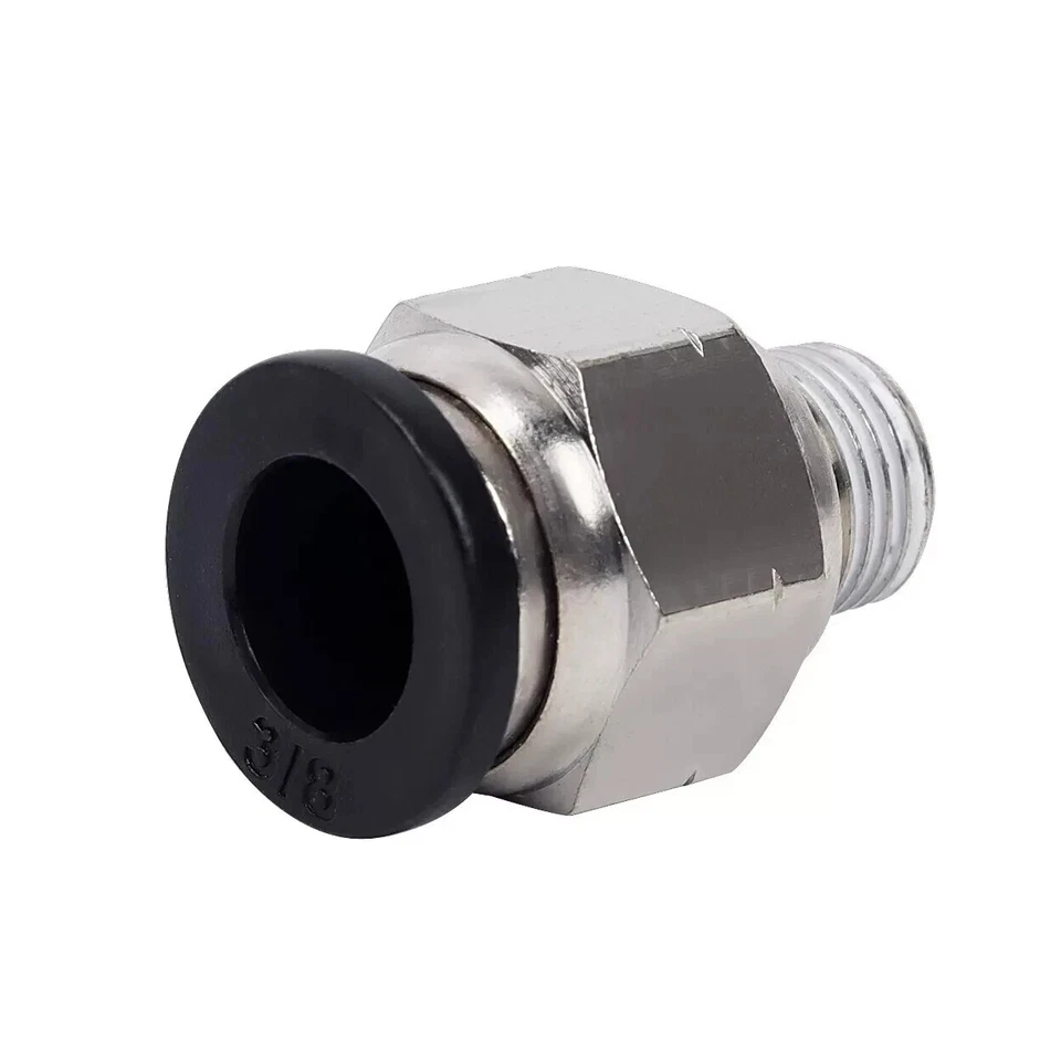 Accesorios de manguera de empuje para conectar tubo recto de 3/8" OD a rosca macho NPT de 1/8" 5 piezas Foto 2 de 4