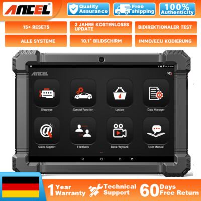 Ancel X7 OBD2 Diagnosegerät Alle System Fehler Auslesegerät mit 10.1'' Bildschirm