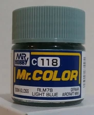 Gunze Sangyo Mr Color acrylic paint C-118, RLM 78 Semi Gloss Light Blue.