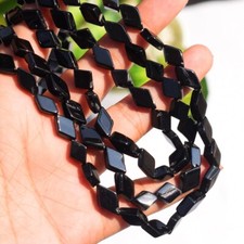 Untreated 318 Cts Natural 3 Strands Black Spinel Beaded Necklace SK 20 E464