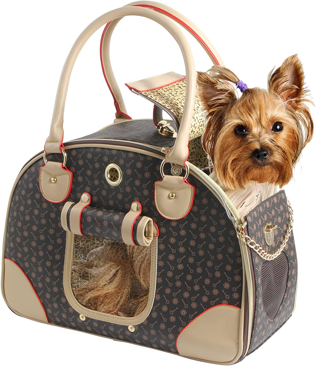 Fashion Dog Carrier PU Leather Dog Handbag Dog Purse Cat
