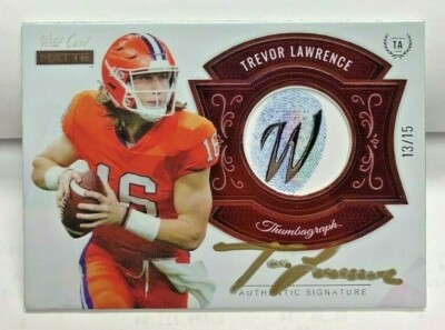 Trevor Lawrence 2021 Wild Card Matte Thumbagraph RC Autograph Auto