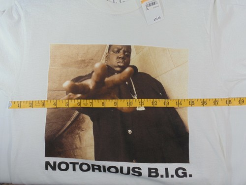 Notorious B.I.G. Mens T-Shirt White Small S Rapper Biggie Close Up Tee NWT - Picture 5 of 6