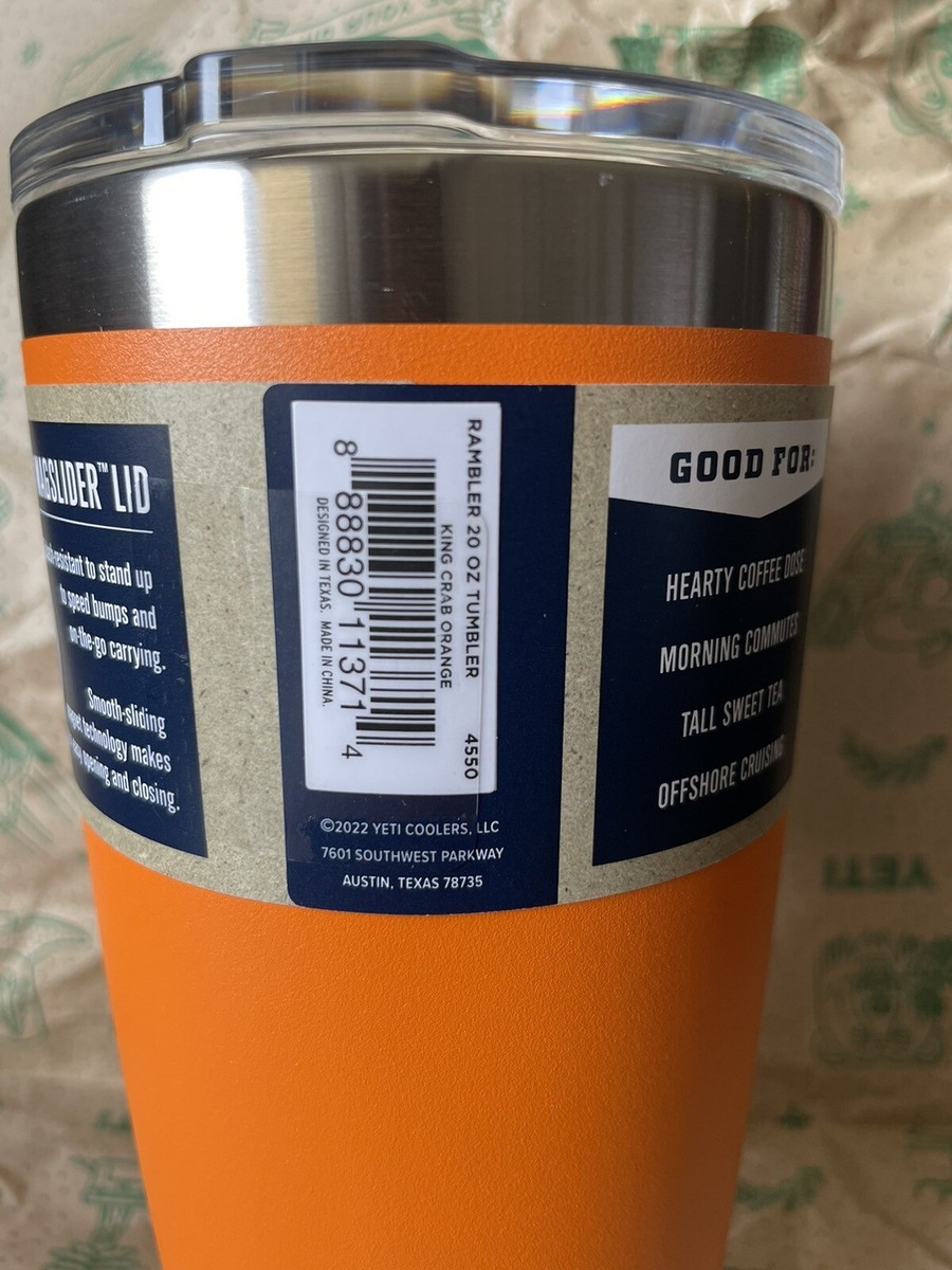 YETI King Crab Orange KCO 🦀 20oz Tumbler Cup Limited Edition