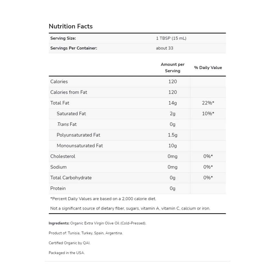 Extra Virgin Olive Oil 16.9 fl oz, Purity tested, Non GMO, Organic - Image 3 of 3