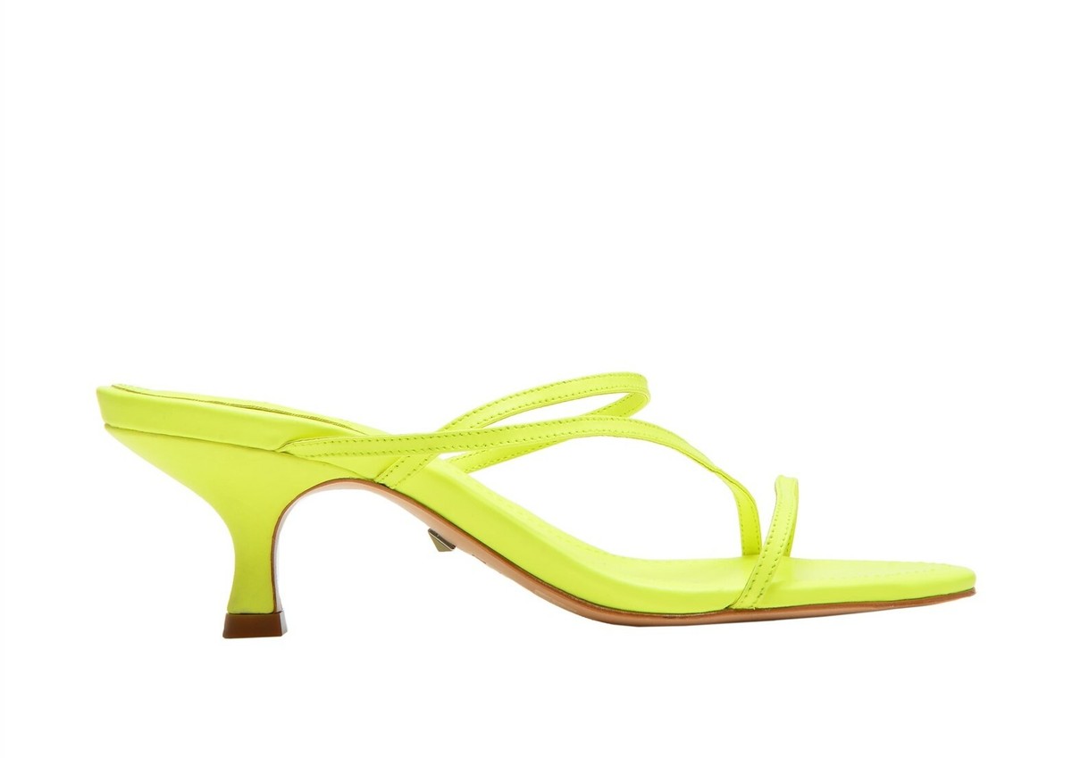 Schutz 250104 Womens Evenise Slide Sandal Neon Yellow Size 7.5