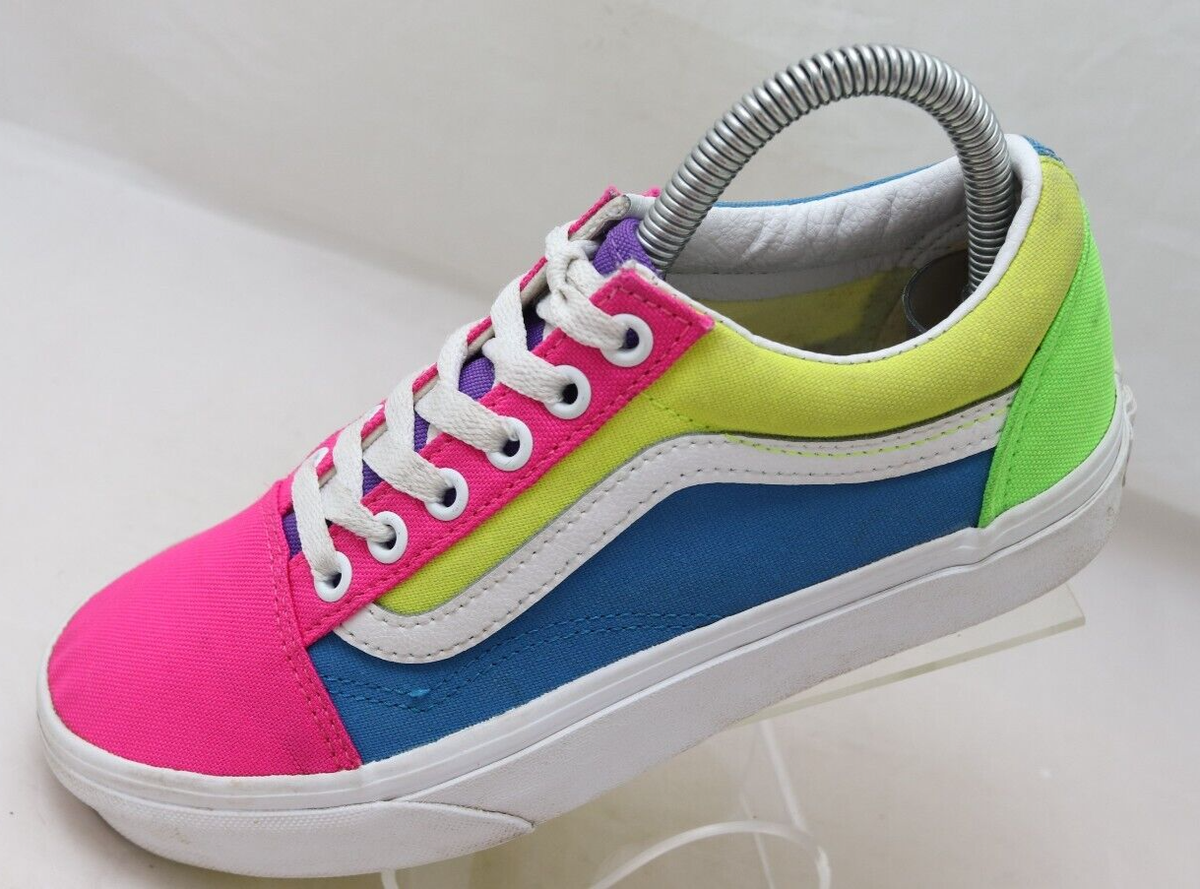 Vans Sneakers Shoes Women's 6 Bright Colorful Pink Green