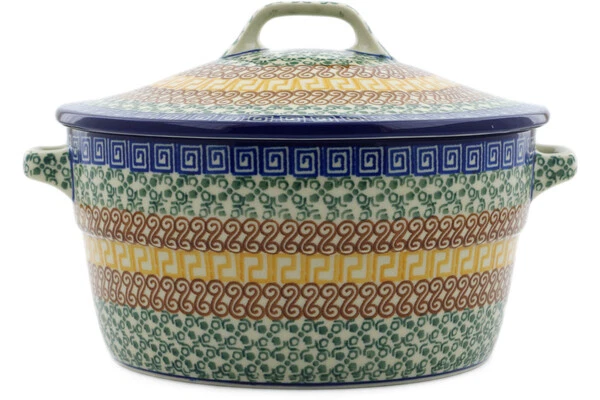 "Grecian Sea" Polish Pottery 8" Dutch Oven Casserole Dish ~~ NEW