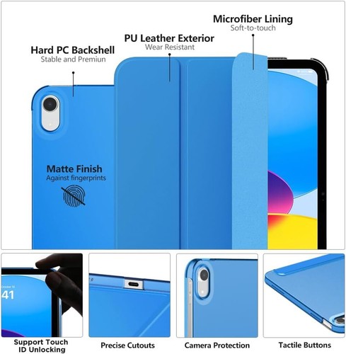 Smart iPad Case for 11th 10th 9th 8th 7th 6th 5th 4th 3rd 2nd Generation Air Pro - Picture 33 of 80