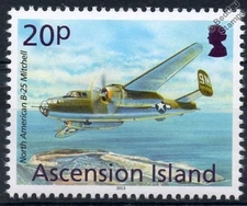 USAAF North American B-25 MITCHELL Aircraft Stamp (2013 Ascension Island)