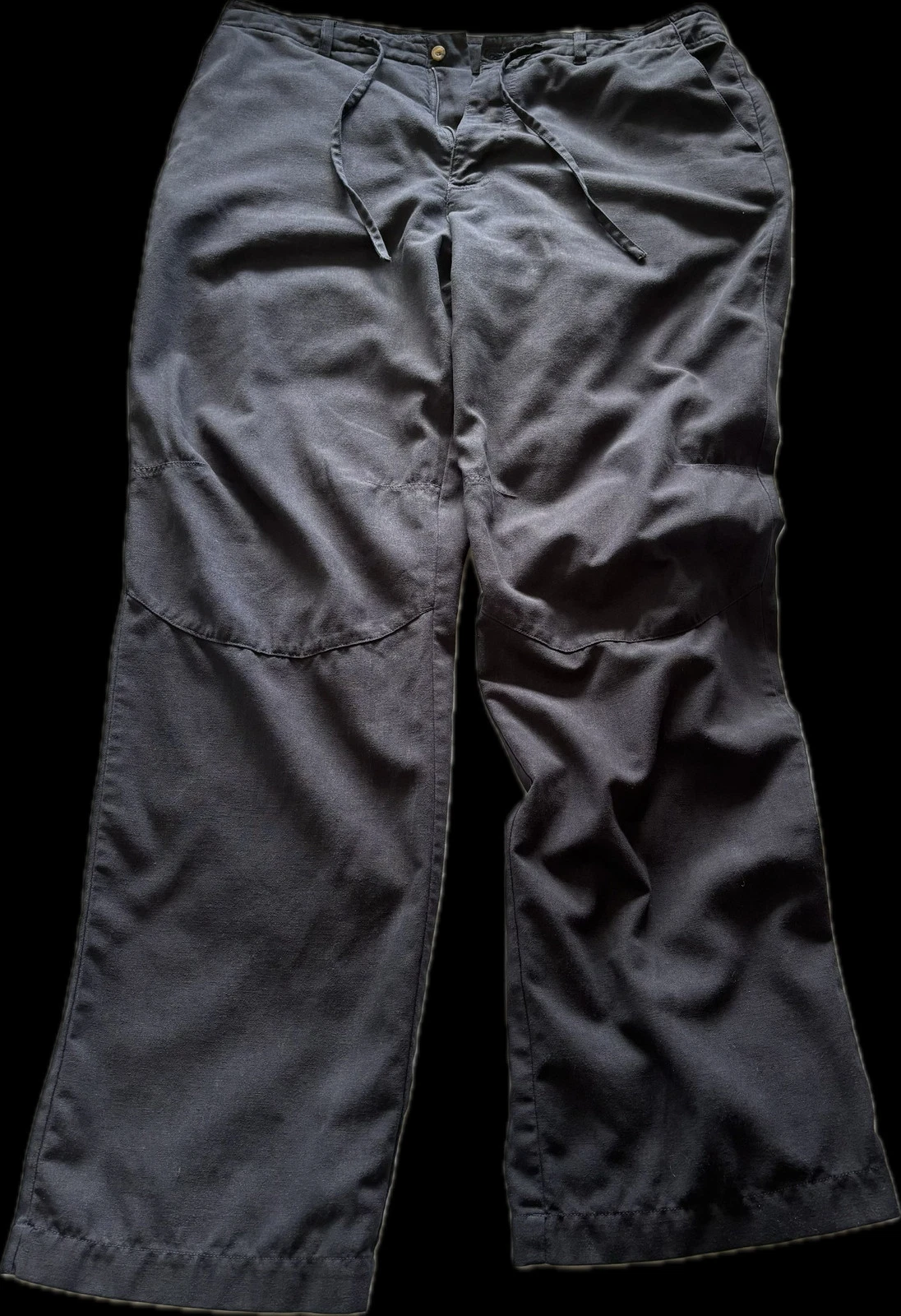 ROHAN Men's Travel Linen Trousers Navy Blue 38" Waist, Relaxed Fit Tie Waist