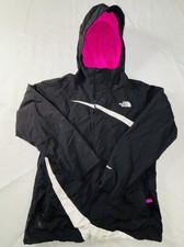 Northface Hyvent Girls Large 14/16 Jacket Blk/Pink Windbreaker Anorak