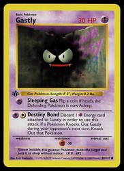 Gastly 50/102 1st Edition Shadowless Base Set Common