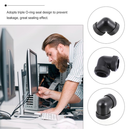 2 PCS Water Cooling Elbow Brass Tube Fitting Adapter for Computer - Afbeelding 5 van 12