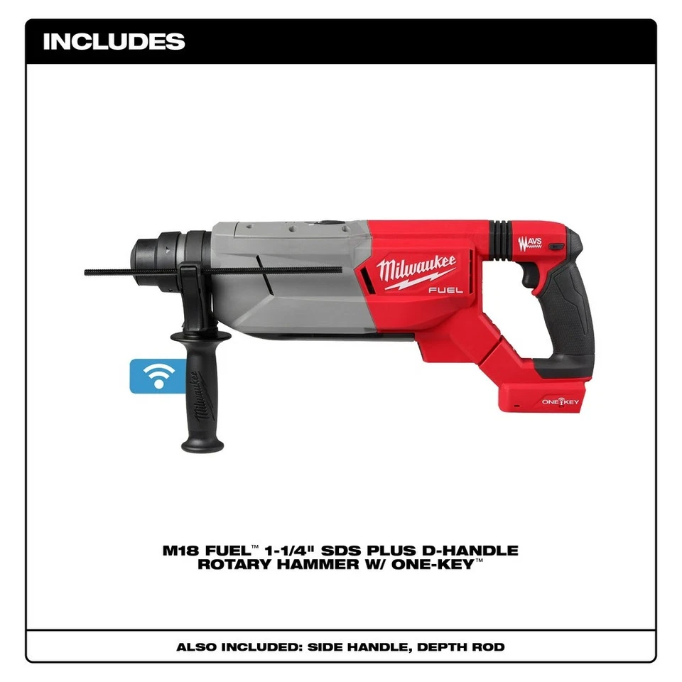 Milwaukee 2916-20 M18 FUEL 1-1/4" SDS Plus D-Handle Rotary Hammer w/ ONE-KEY - Image 2 of 4