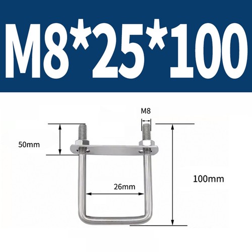 M6 M8 M10 M12 304 Stainless Steel Trailer Square U-Bolts With Nuts Frame Straps - Picture 36 of 111