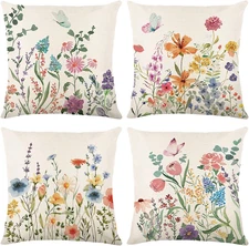 ONFAON Spring Decorations for Home - Spring Pillow Covers 18X18, Outdoor Pillow 