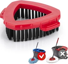 Replacement head base cleaning brush for dual-slot mop systems