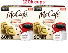 McCafé Cinnamon Streusel Coffee Cake K-cups 120ct old stock fresh