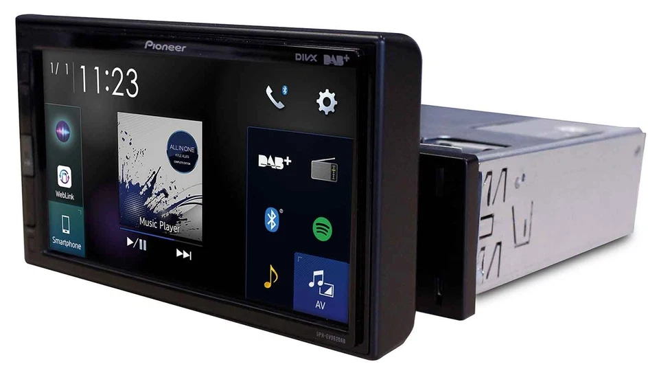 Pioneer DAB Lenkrad Bluetooth USB Autoradio für Smart ForTwo 2004-07 grau - Bild 2 von 4