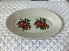 Homer Laughlin Red Apples Oval Plate (5x7in) USA Made