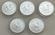 Lot of 5 × 1 oz Silver Krugerrand 2026  .999 Fine Silver, Sigma Tested, Capsuled