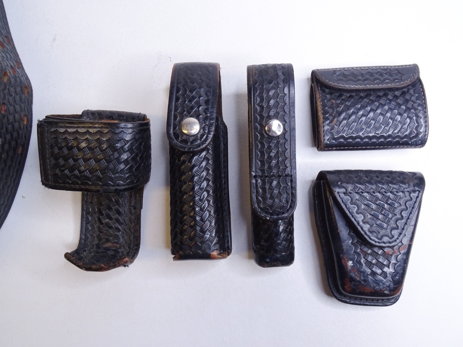 *missing buckle* Dutyman 34" Police Security Duty Belt Pouches Handcuff Case +