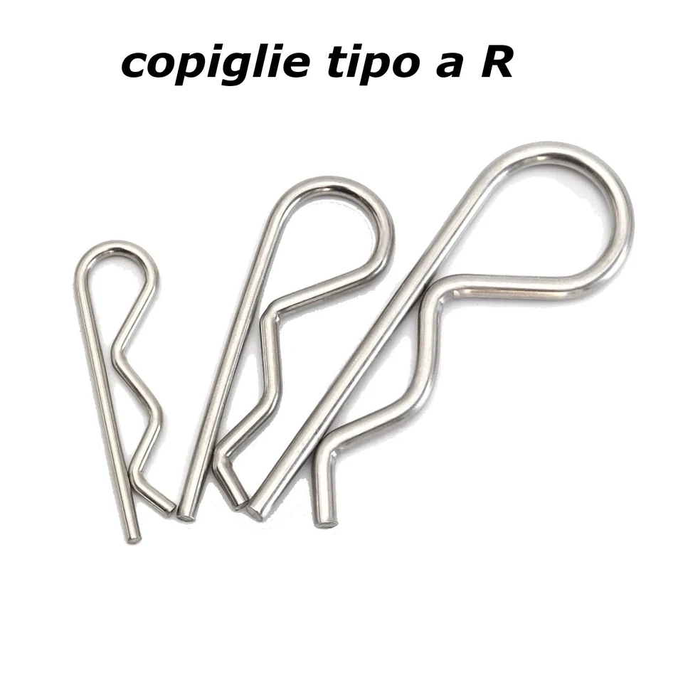 COPIGLIE IN ACCIAIO INOX VARI DIAMETRI E LUNGHEZZE COPPIGLIA SICUREZZA CARDANI - Immagine 3 di 4