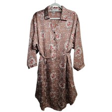 Farrow Floral Half Button High Low Shirt Dress Size Medium