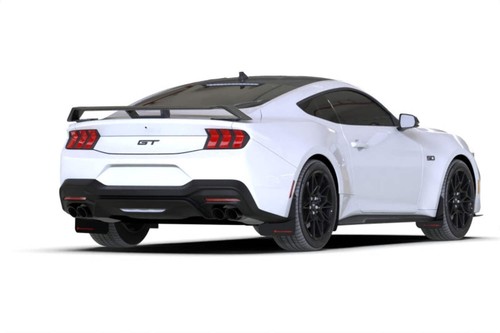 Rally Armor for 2024+ Ford Mustang Black UR Mud Flap w/ Red Logo - Picture 3 of 8