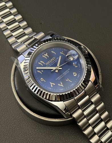Seiko Mod Stainless Aqua NH35 I blaues Zifferblatt mit Presidential-Armband - Bild 5 von 5