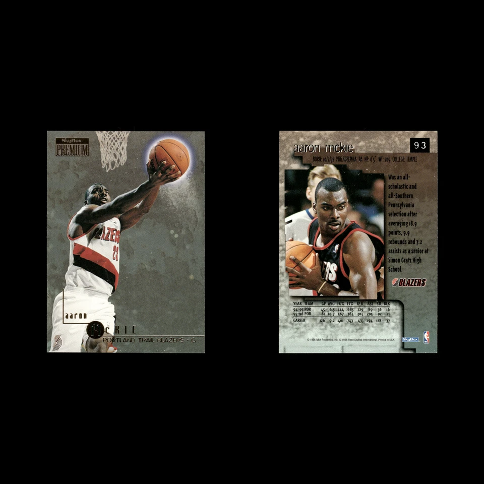 Aaron McKie #93 1996-97 SkyBox Premium Portland Trail Blazers Basketball Card - Image 3 of 3