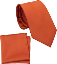 Regular Tie and Pocket Square for Men, Solid Color Necktie Set, 3.2 inch Standar