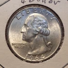 1964 D Washington Quarter BU  90% Silver 25c US Coin